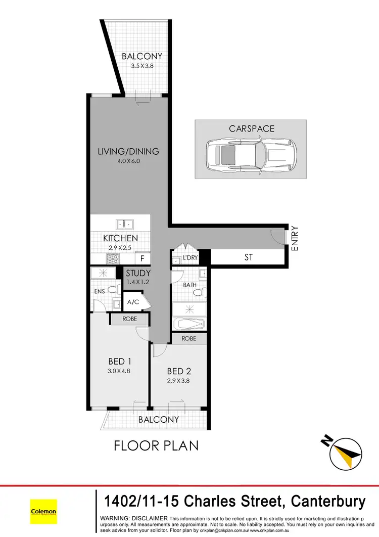 Floorplan of Homely apartment listing, 1402/11-15 Charles Street, Canterbury NSW 2193