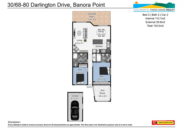 Floorplan of Homely unit listing, 30/68-80 Darlington Drive, Banora Point NSW 2486
