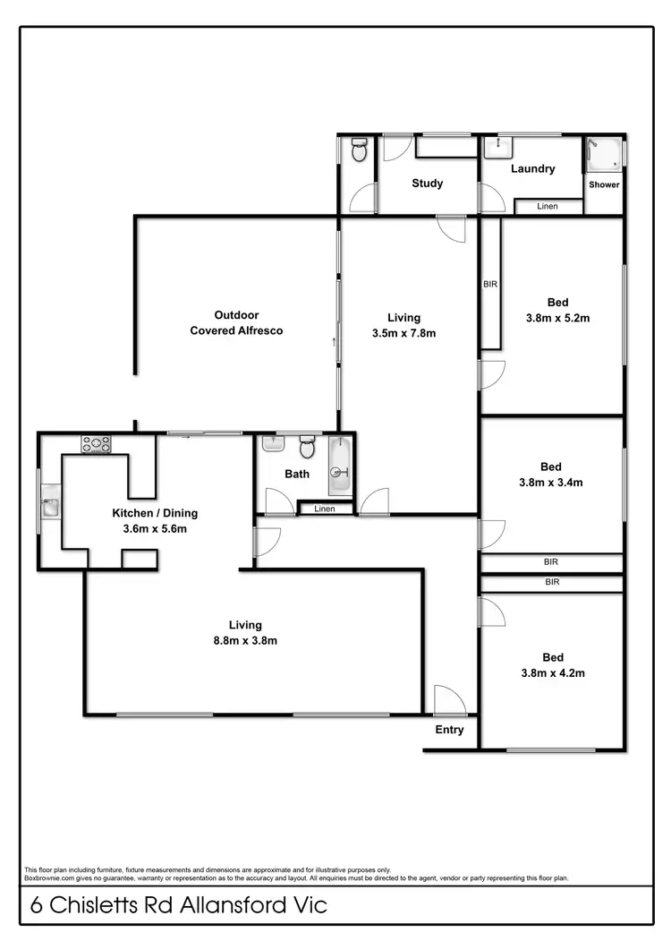 Floorplan of Homely rural property listing, 6 Chisletts Road, Allansford VIC 3277