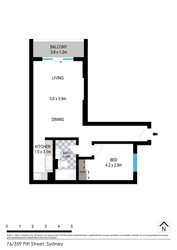 Floorplan of Homely apartment listing, 76/359 Pitt Street, Sydney NSW 2000