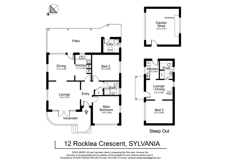 Floorplan of Homely house listing, 12 Rocklea Crescent, Sylvania NSW 2224