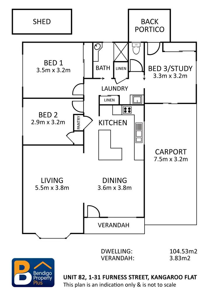 Floorplan of Homely retirement listing, 82/1-11 Furness Street, Kangaroo Flat VIC 3555