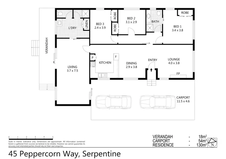 Floorplan of Homely house listing, 45 Peppercorn Way, Serpentine VIC 3517