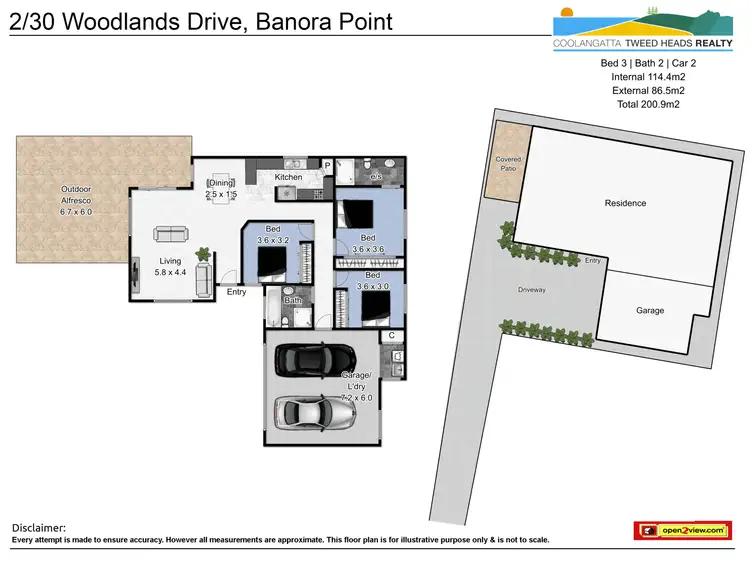 Floorplan of Homely semi-detached listing, 2/30 Woodlands Drive, Banora Point NSW 2486