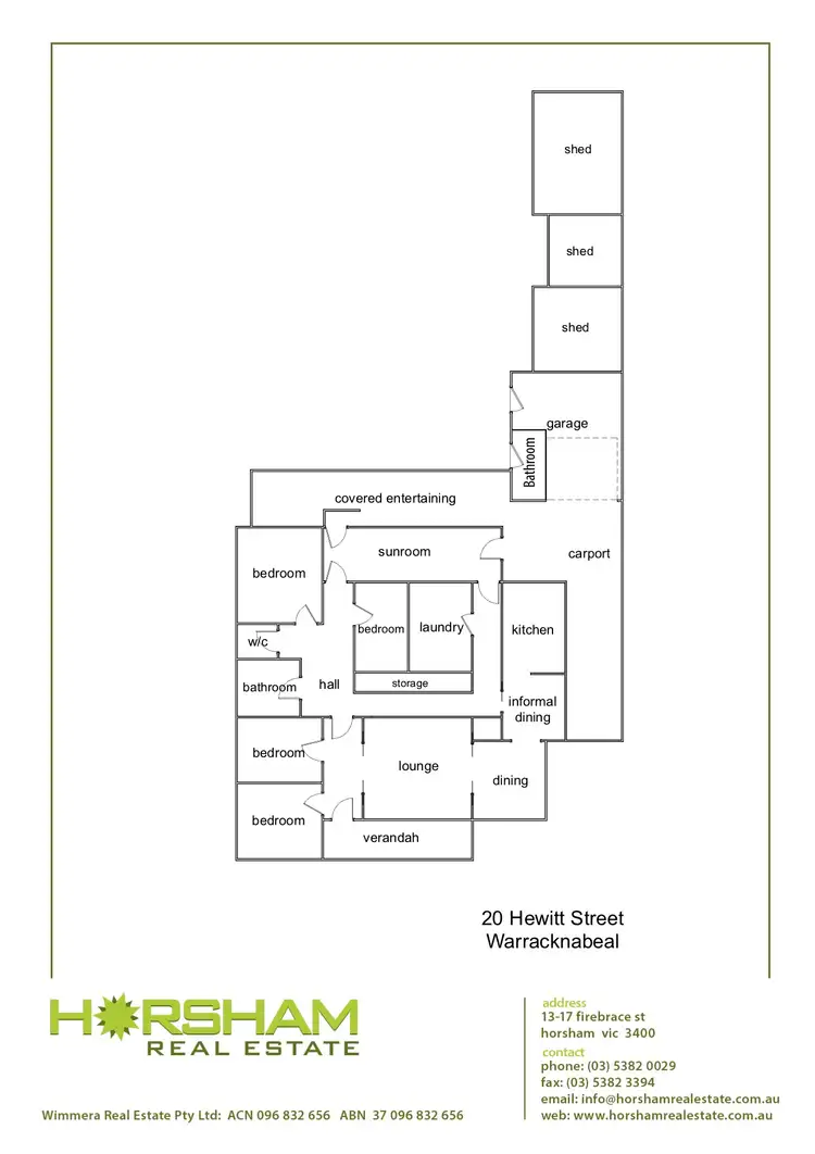 Floorplan of Homely house listing, 20 HEWITT STREET, Warracknabeal VIC 3393