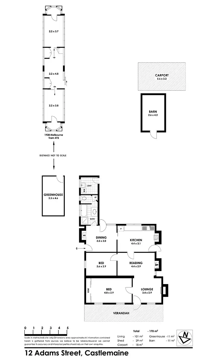 Floorplan of Homely house listing, 12 Adams Street, Castlemaine VIC 3450