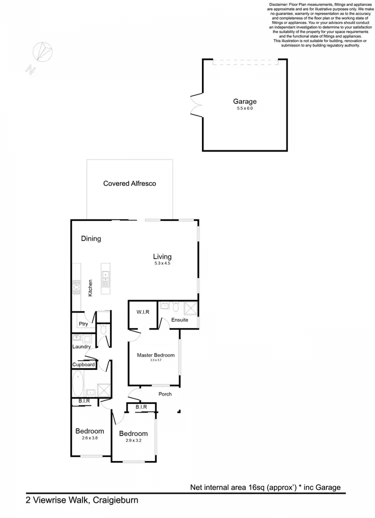 Floorplan of Homely house listing, 2 Viewrise Walk, Craigieburn VIC 3064