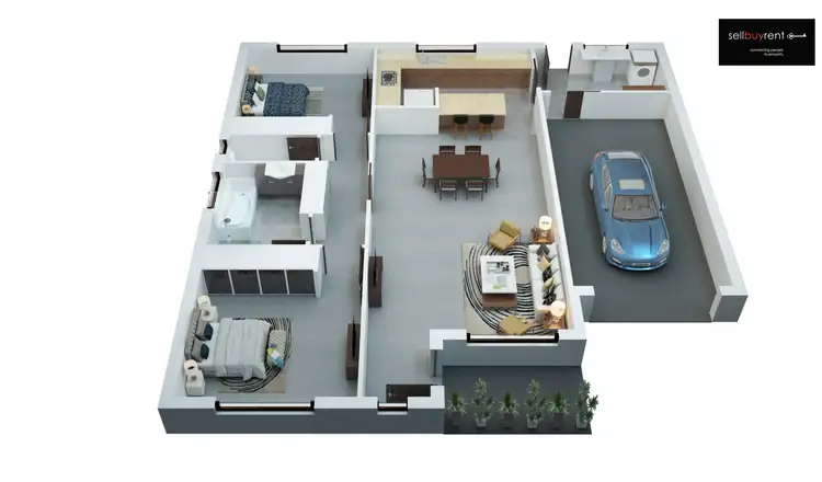 Floorplan of Homely unit listing, 2/3 KINGFISHER DRIVE, Wodonga VIC 3690