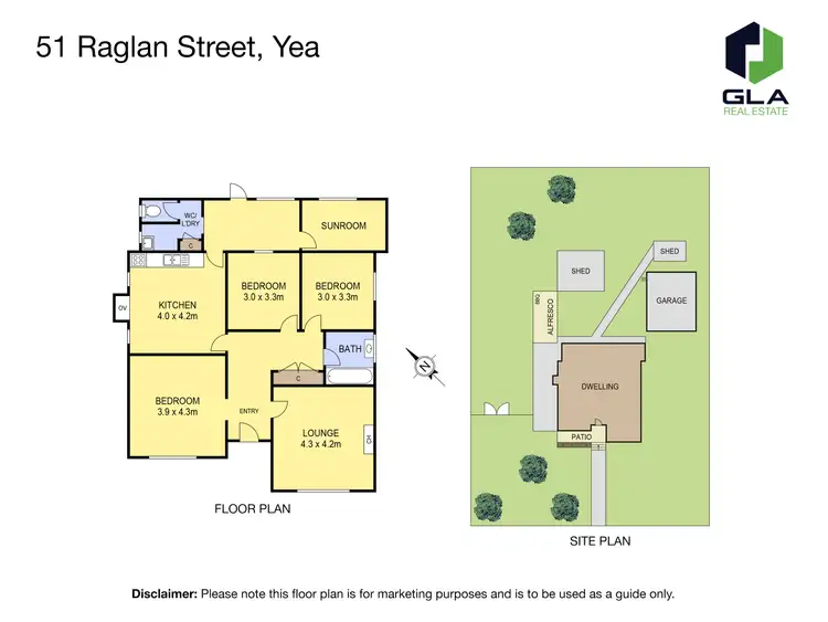 Floorplan of Homely house listing, 51 Raglan Street, Yea VIC 3717