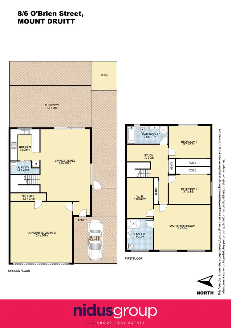Floorplan of Homely townhouse listing, 8/6 O'Brien Street, Mount Druitt NSW 2770