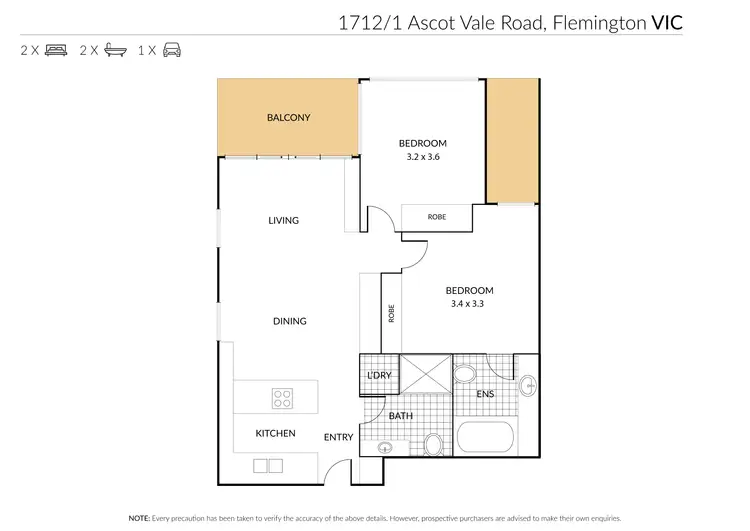 Floorplan of Homely apartment listing, 1712/1 Ascot Vale Road, Flemington VIC 3031