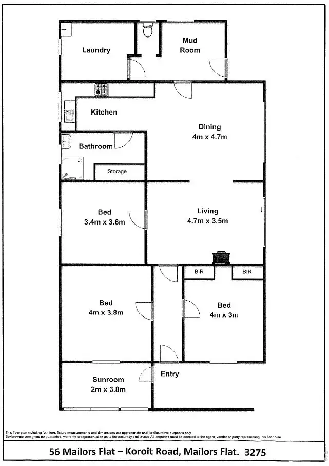 Floorplan of Homely rural property listing, 56 Mailors Flat-Koroit Road, Mailors Flat VIC 3275