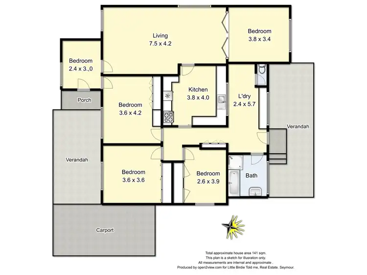 Floorplan of Homely rural property listing, 4 Emily Street, Seymour VIC 3660