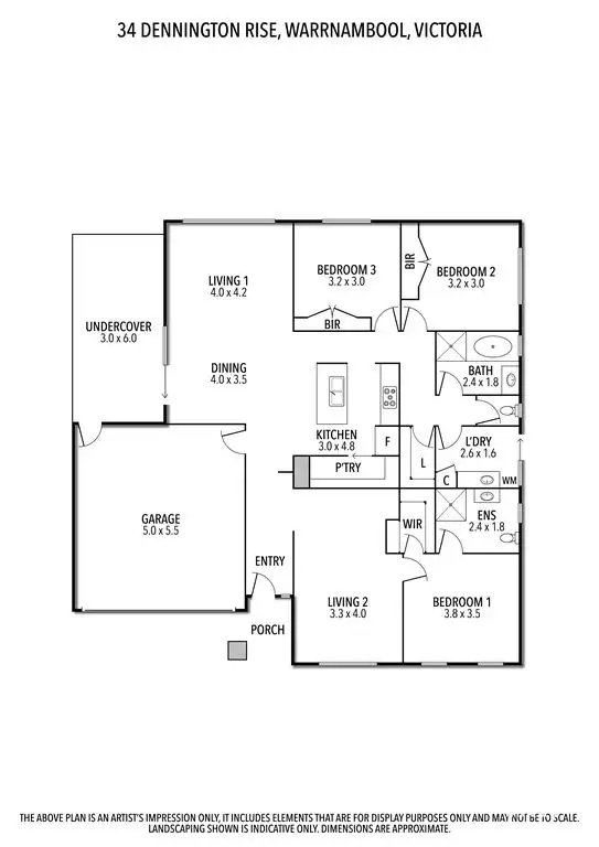 Floorplan of Homely house listing, 34 Dennington Rise, Dennington VIC 3280