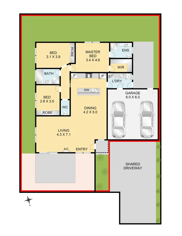 Floorplan of Homely townhouse listing, 121 Goldsworthy Road, Corio VIC 3214