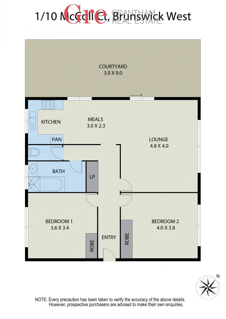 Floorplan of Homely apartment listing, 1/10 McColl Crt, Brunswick West VIC 3055