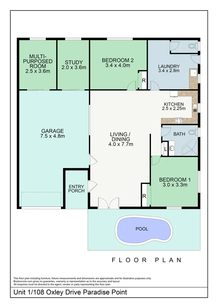 Floorplan of Homely semi-detached listing, 108 Oxley Drive, Paradise Point QLD 4216