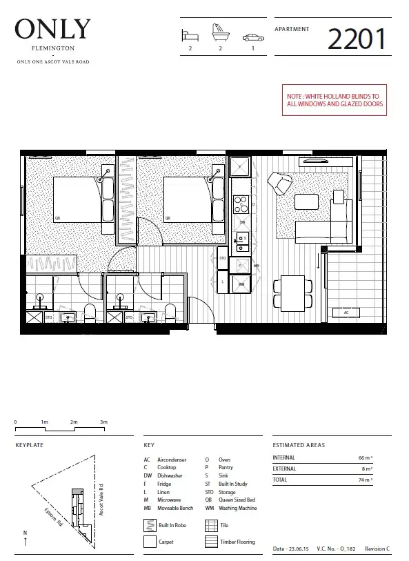 Floorplan of Homely apartment listing, 2201/1 Ascot Vale Road, Flemington VIC 3031