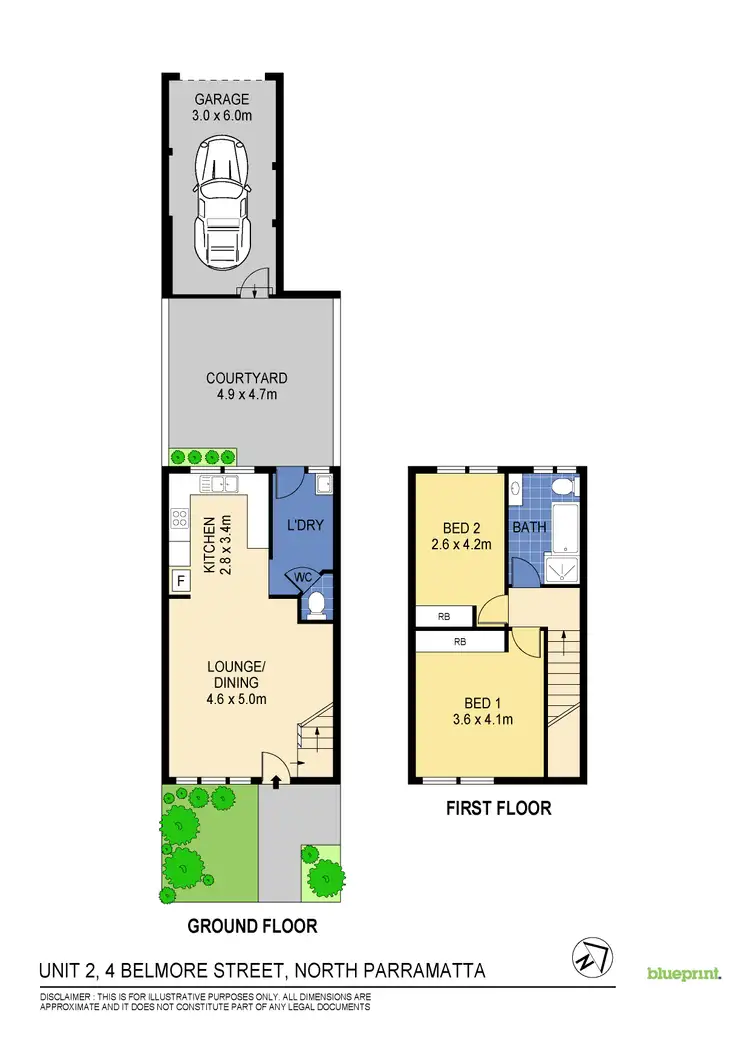 Floorplan of Homely townhouse listing, 2/4 Belmore Street, North Parramatta NSW 2151