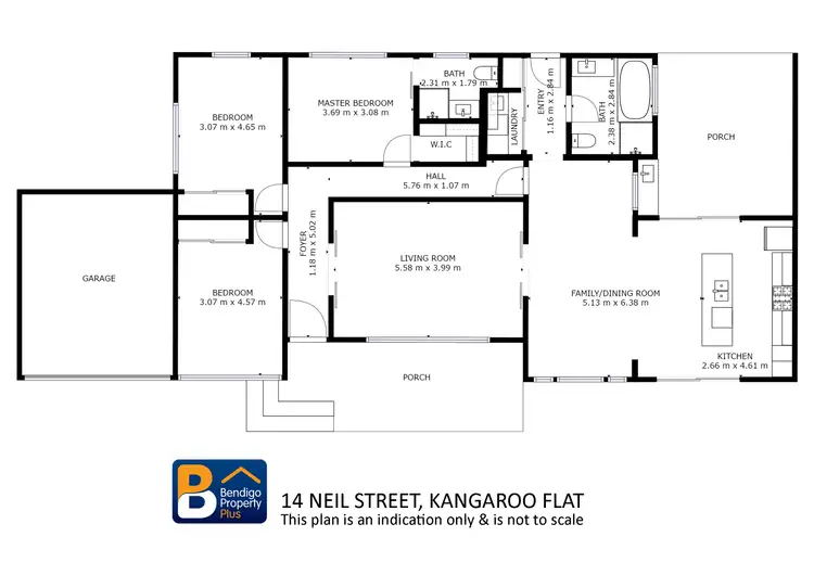 Floorplan of Homely house listing, 14 Neil Street, Kangaroo Flat VIC 3555