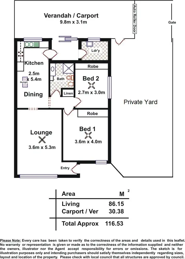Floorplan of Homely unit listing, Unit 1/41 Winston Avenue, Cumberland Park SA 5041