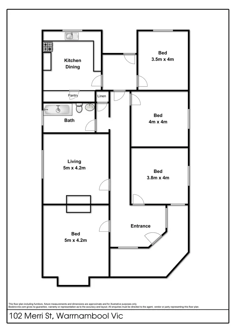 Floorplan of Homely house listing, 102 Merri Street, Warrnambool VIC 3280