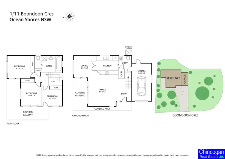 Floorplan of Homely house listing, 1/11 Boondoon Crescent, Ocean Shores NSW 2483