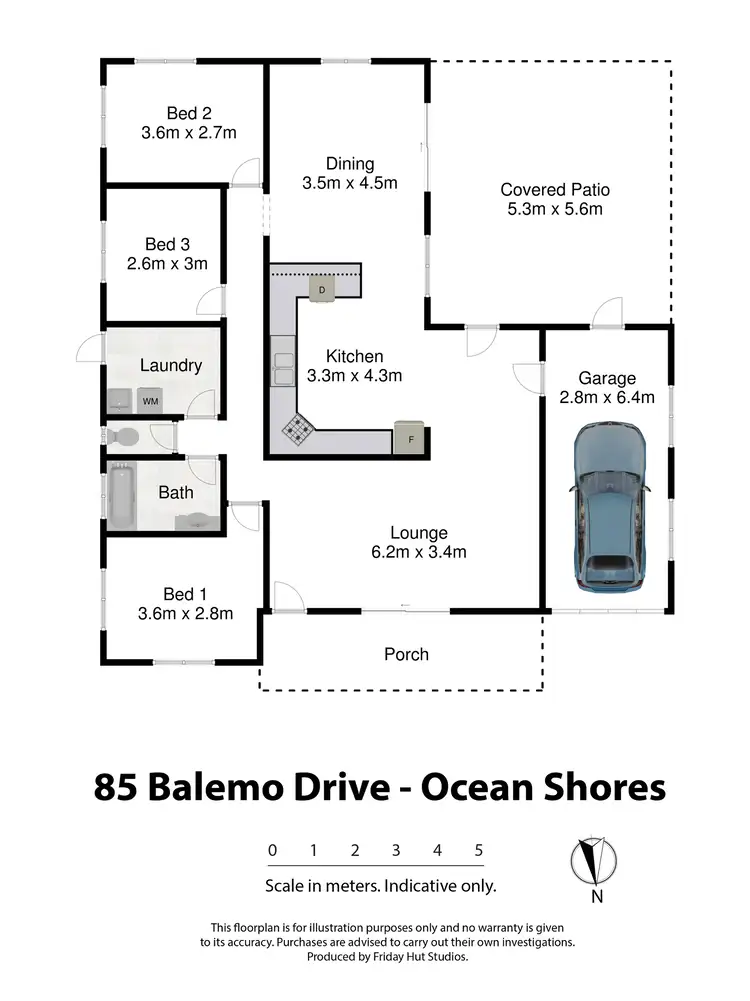 Floorplan of Homely house listing, 85 Balemo Drive, Ocean Shores NSW 2483