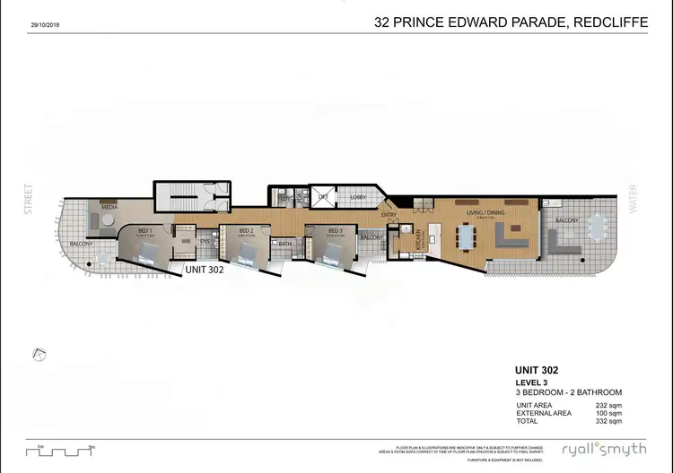 Floorplan of Homely apartment listing, 302/30 Prince Edward Parade, Redcliffe QLD 4020