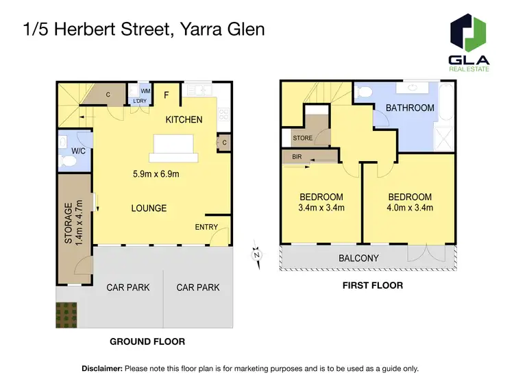 Floorplan of Homely townhouse listing, 1/5 Herbert Street, Yarra Glen VIC 3775