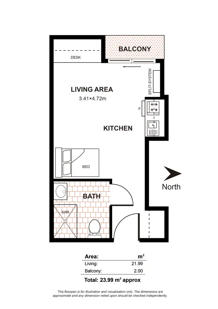 Floorplan of Homely apartment listing, 608/304 Waymouth Street, Adelaide SA 5000