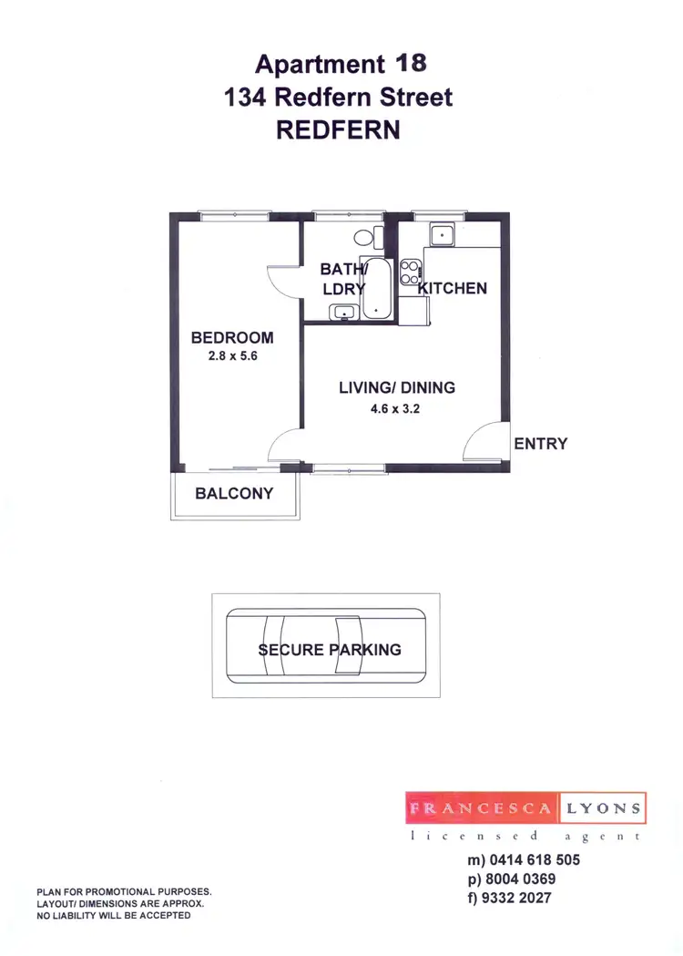 Floorplan of Homely apartment listing, 18/134-138 Redfern Street, Redfern NSW 2016