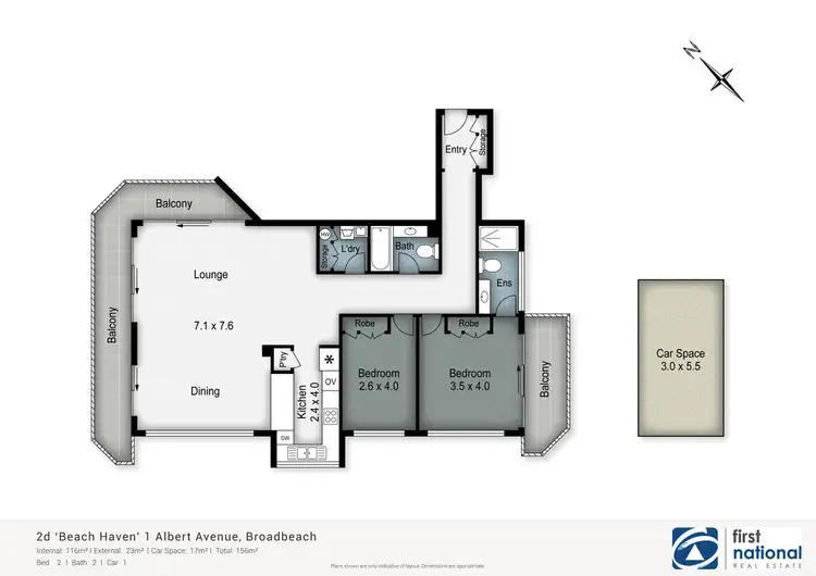 Floorplan of Homely unit listing, 2D/1 ALBERT AVENUE, Broadbeach QLD 4218