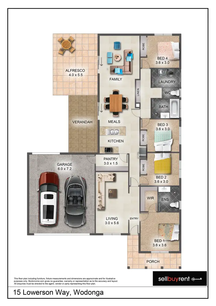 Floorplan of Homely house listing, 15 LOWERSON WAY, Wodonga VIC 3690