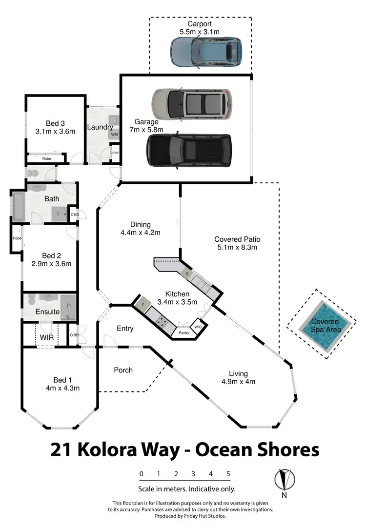 Floorplan of Homely house listing, 21 Kolora Way, Ocean Shores NSW 2483