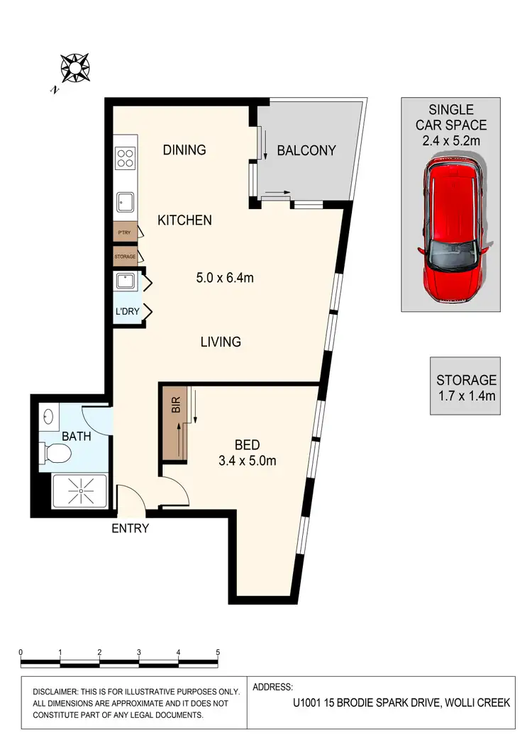 Floorplan of Homely apartment listing, 1001/15 Brodie Spark Drive, Wolli Creek NSW 2205