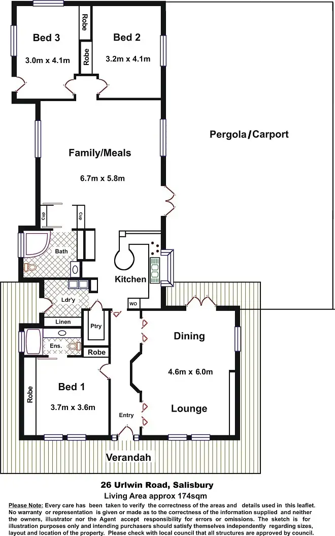 Floorplan of Homely house listing, 26 Urlwin Road, Salisbury SA 5108