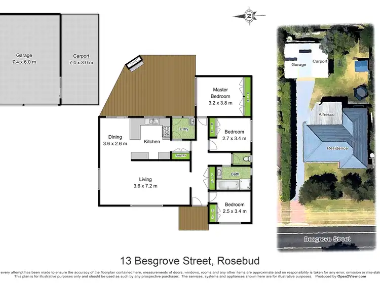 Floorplan of Homely house listing, 13 Besgrove Street, Rosebud VIC 3939