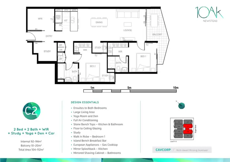 Floorplan of Homely apartment listing, 402/60 Doggett Street, Newstead QLD 4006