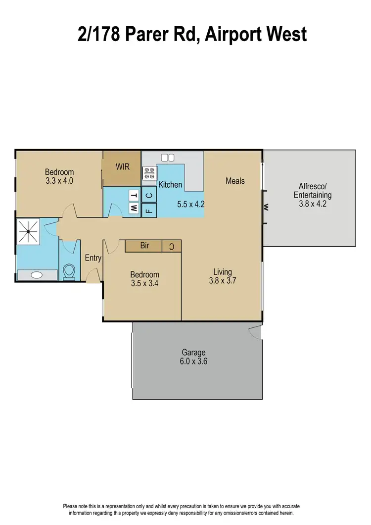 Floorplan of Homely unit listing, 2/178 Parer Road, Airport West VIC 3042
