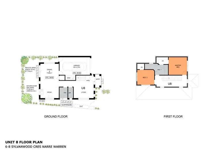Floorplan of Homely unit listing, 8/6-8 Sylvanwood Crescent, Narre Warren VIC 3805