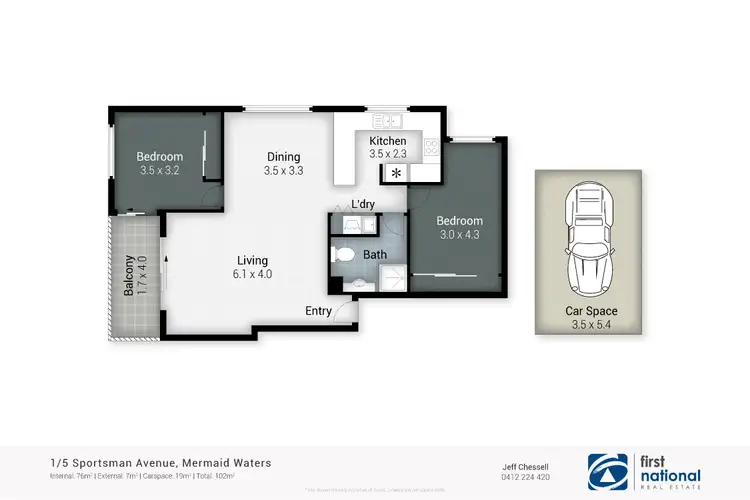 Floorplan of Homely unit listing, 1/5 Sportsman Avenue, Mermaid Beach QLD 4218