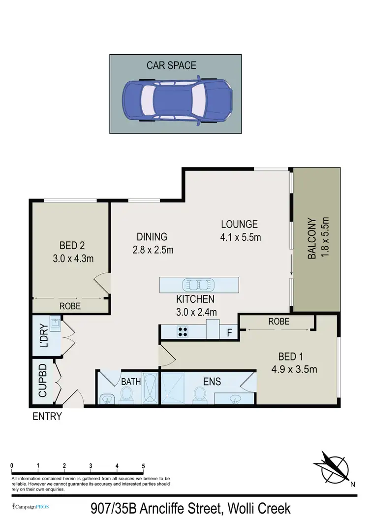 Floorplan of Homely apartment listing, B907/35 Arncliffe Street, Wolli Creek NSW 2205