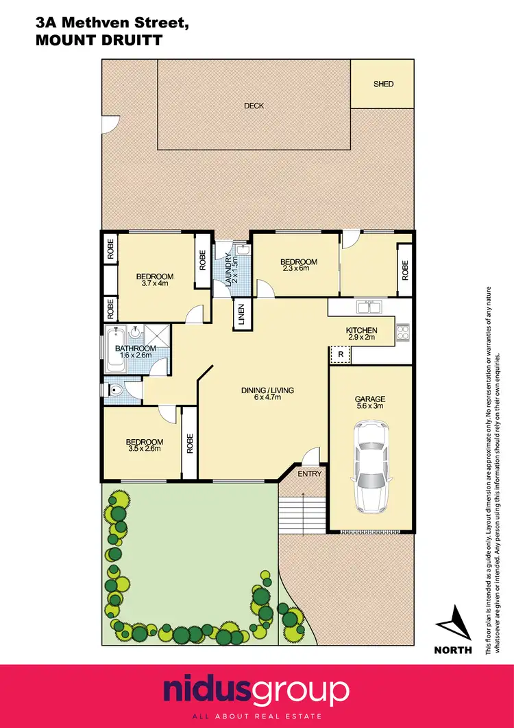 Floorplan of Homely semi-detached listing, 3A Methven Street, Mount Druitt NSW 2770