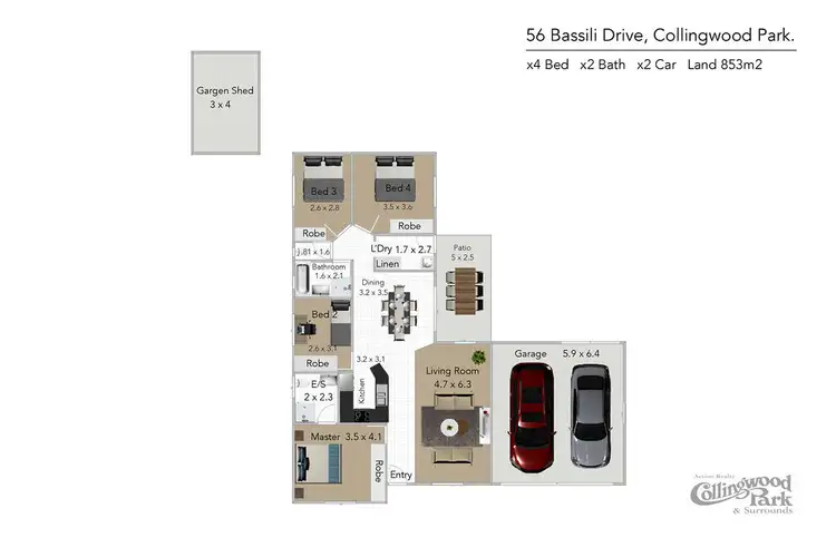 Floorplan of Homely house listing, 56 Bassili Drive, Collingwood Park QLD 4301