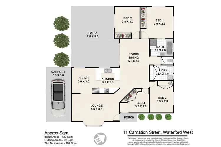 Floorplan of Homely house listing, 11 Carnation Street, Waterford West QLD 4133