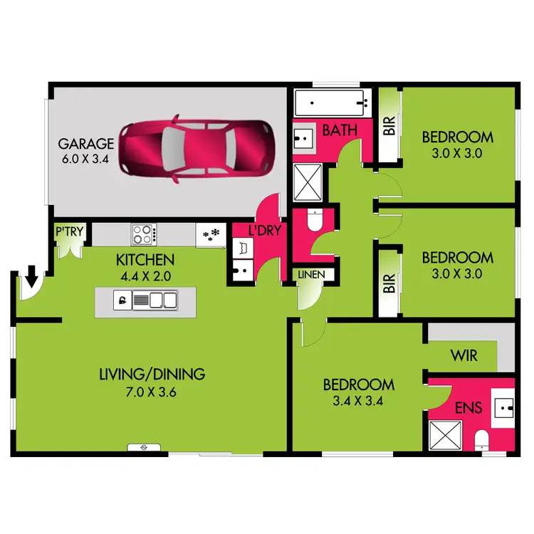 Floorplan of Homely house listing, 52B Donnelly Avenue, Norlane VIC 3214