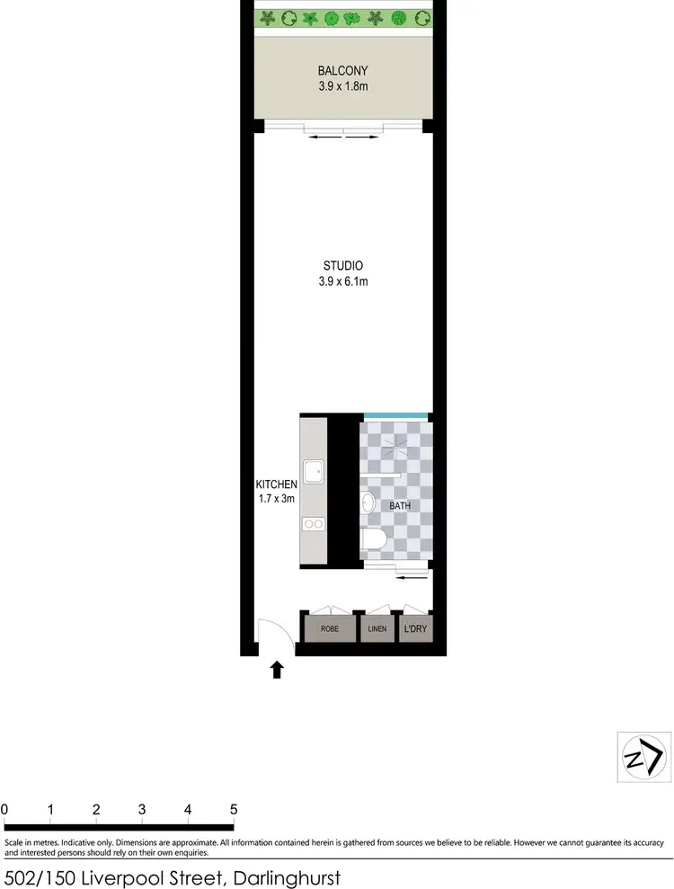 Floorplan of Homely apartment listing, 502/144-150 Liverpool Street, Darlinghurst NSW 2010