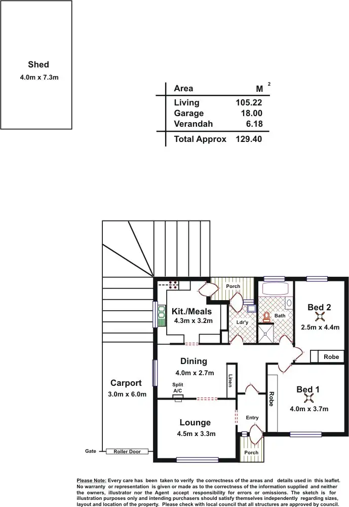 Floorplan of Homely semi-detached listing, 2/5 Clayton Crescent, Melrose Park SA 5039