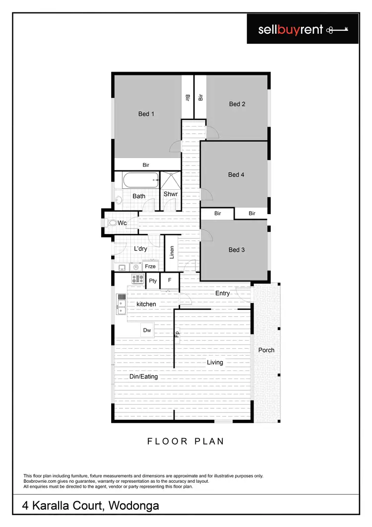 Floorplan of Homely house listing, 4 KARALLA COURT, Wodonga VIC 3690